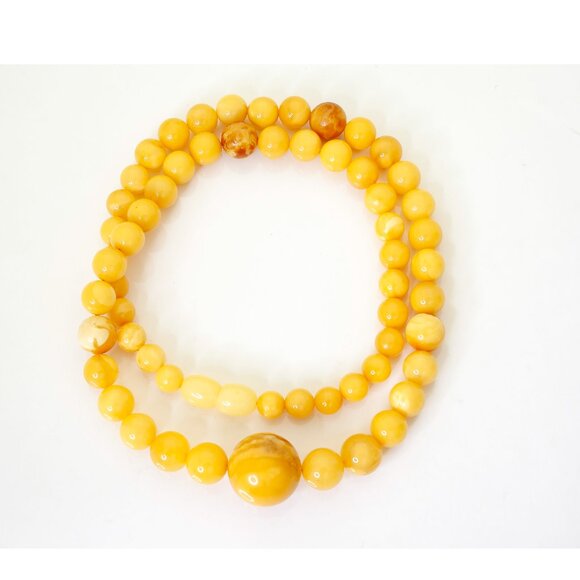 100% NATURAL Handmade Butterscotch Amber Necklace, Real Amber Bead Jewelry - Picture 2 of 6